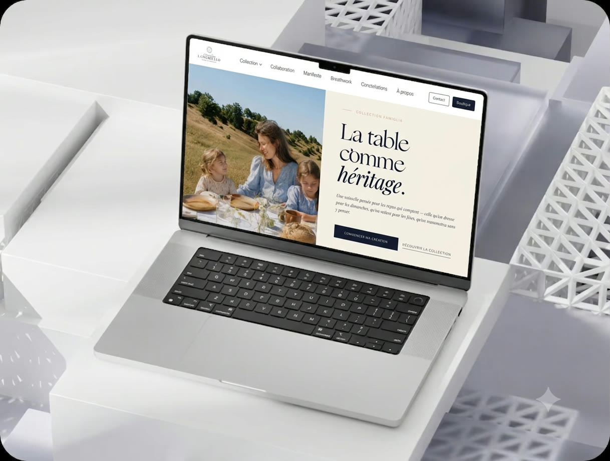 Site d'une créatrice de marque.